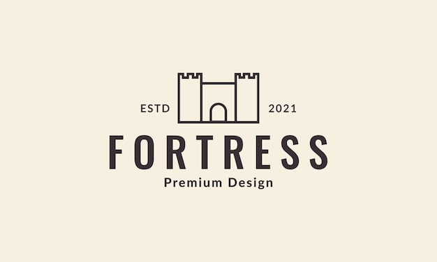 Líneas simples fortaleza antiguo logo símbolo vector icono ilustración diseño