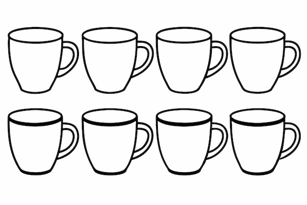 Líneas de tazas de cerámica clásicas y elegantes para bebidas