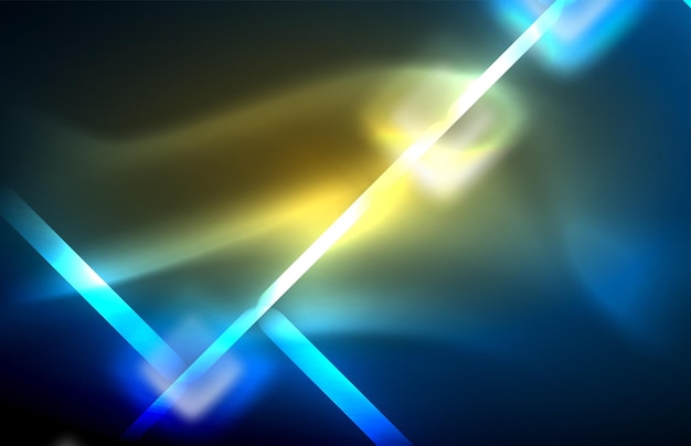 Líneas tecnológicas brillantes de neón hitech plantilla de fondo abstracto futurista con formas cuadradas