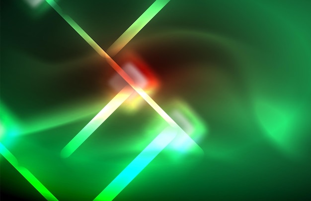 Líneas tecnológicas brillantes de neón hitech plantilla de fondo abstracto futurista con formas cuadradas