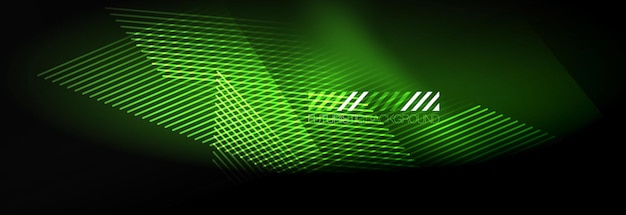 Líneas tecnológicas brillantes de neón hitech plantilla de fondo abstracto futurista con líneas