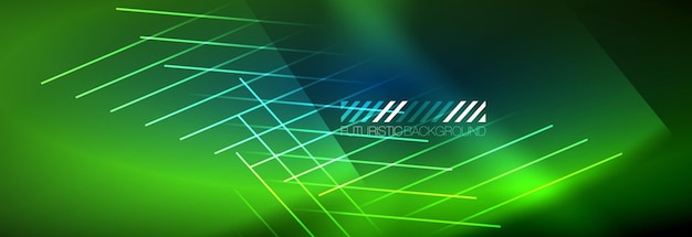 Líneas tecnológicas brillantes de neón hitech plantilla de fondo abstracto futurista con líneas