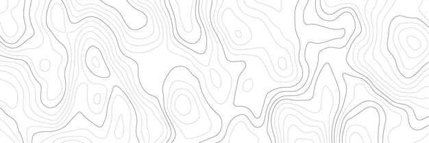 Líneas topográficas en blanco y negro fondo de contorno Patrón de asignación de líneas geográficas en el mapa