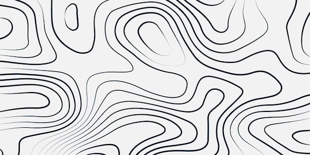 Líneas topográficas en blanco y negro fondo de contorno Patrón de asignación de líneas geográficas en el mapa