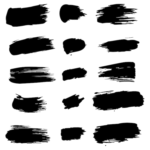 Líneas vectoriales de tinta rectas megapack en blanco y negro