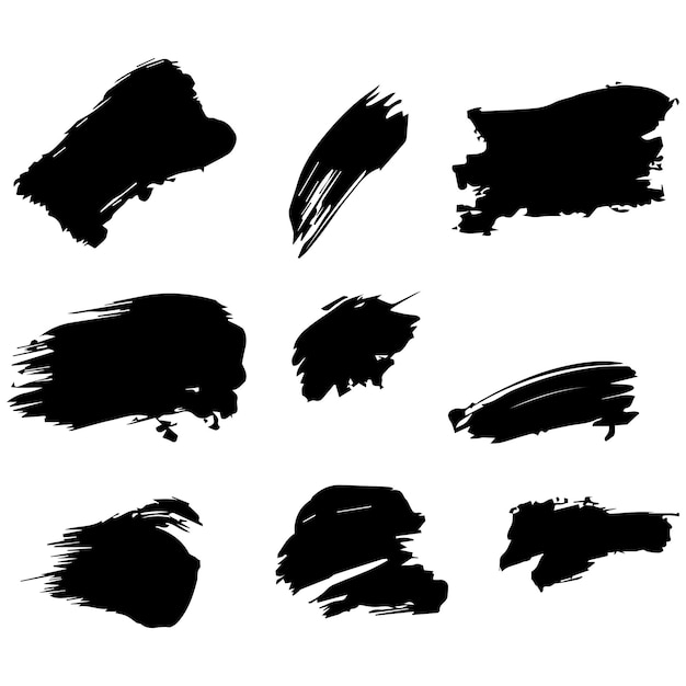 Líneas vectoriales de tinta rectas megapack en blanco y negro