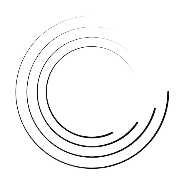 líneas de velocidad en círculo líneas en forma de círculo en líneas de fondo blanco ilustración vectorial de marco