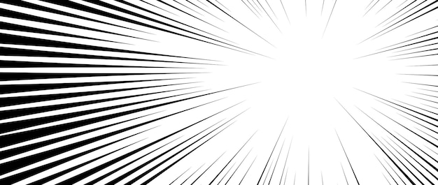 Líneas de velocidad diagonales fondo papel pintado de explosión de cómics línea radial abstracta en blanco y negro