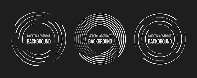 Líneas de velocidad en forma de círculo conjunto de líneas de velocidad punteadas de semitono gruesas negras