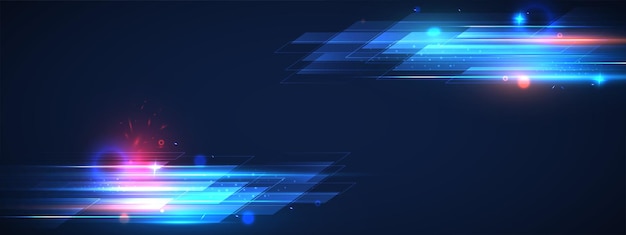 Líneas de velocidad de luz brillante movimiento fondo futurista