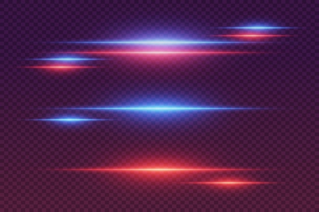 Líneas de velocidad de neón rojo azul Efecto de luz y destello