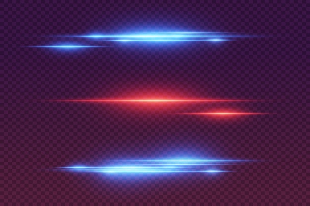 Líneas de velocidad de neón rojo azul Efecto de luz y destello