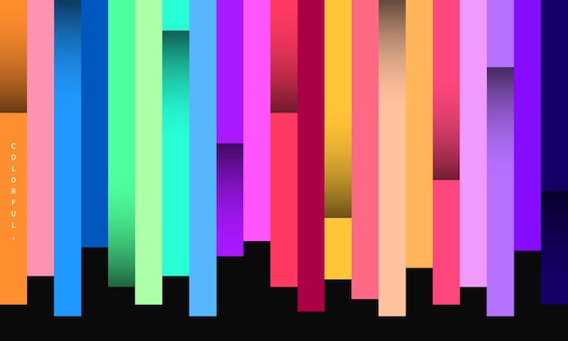 Líneas verticales coloridas espacio de copia de plantilla de fondo telón de fondo de bloque de color geométrico