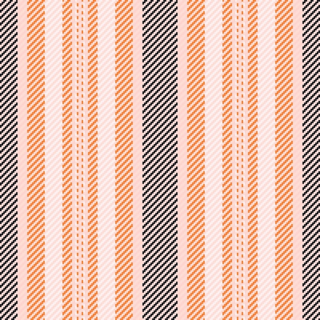 Líneas verticales de la textura textil del tejido con un vector de rayas sin costuras de fondo en colores claros y naranjas