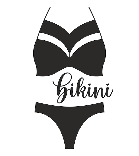 Lingerie Panty femenina y sostén de mujer silueta de bikini