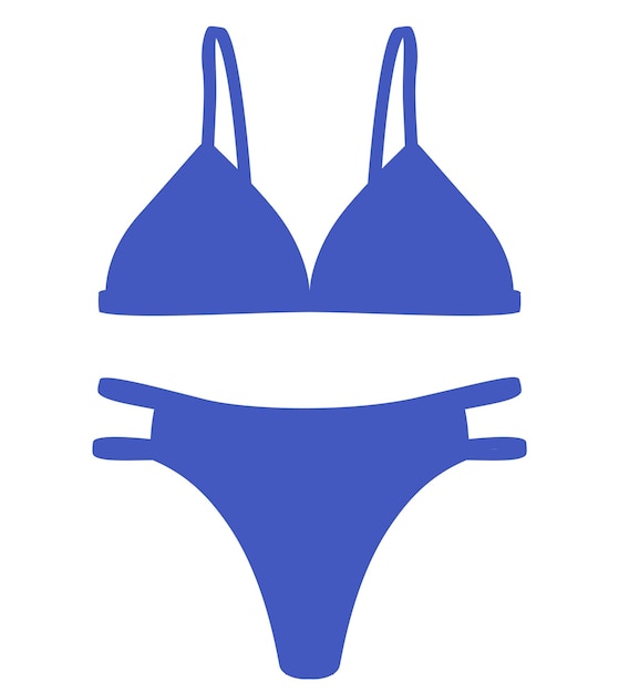 Lingerie Panty femenina y sostén de mujer silueta de bikini