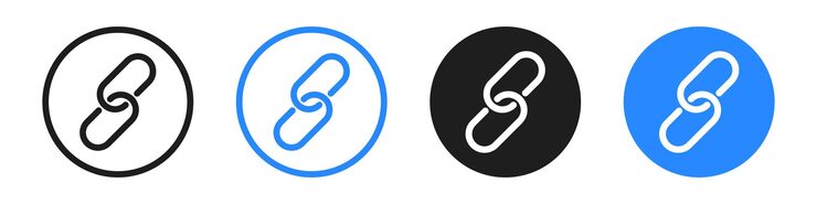 Vector link icon set internet url or webpage url link icons chain web address internet shortcut browser