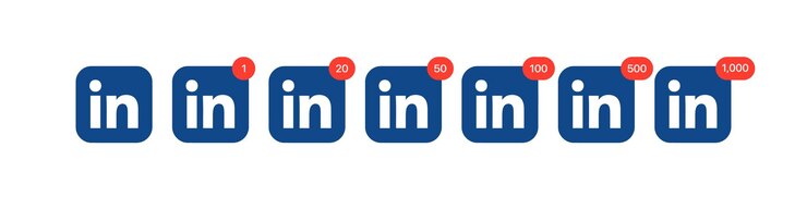 Vector linkedin notificaciones de linkedin planas azules ilustración editorial vectorial