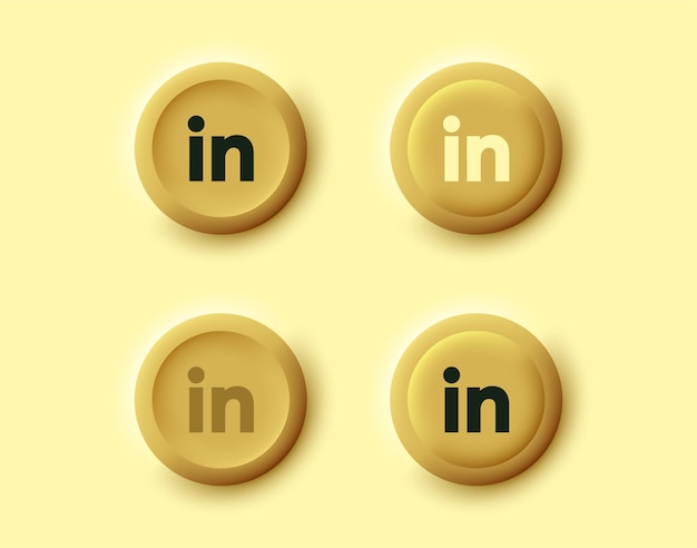 Linkedin redes sociales icono realista estilo 3d