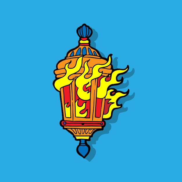 Linterna ardiente clásica para el logotipo y la ilustración del icono