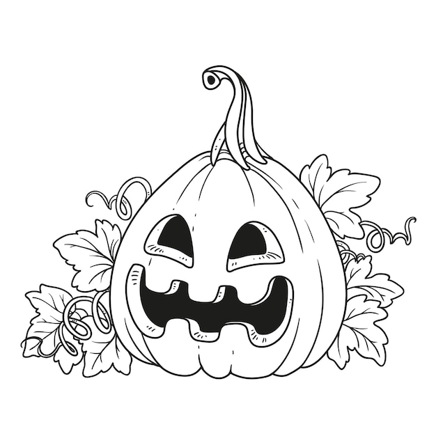 Linterna de calabaza con contornos para la página de colorear
