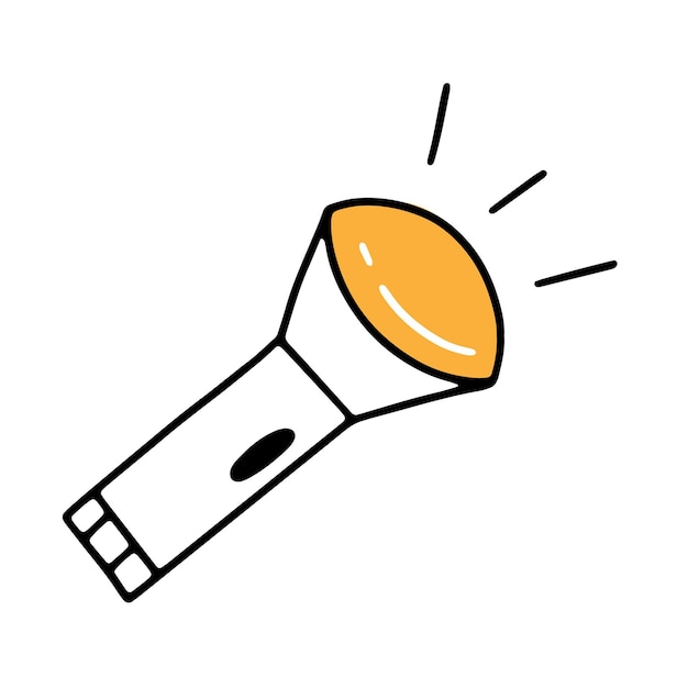 Una linterna en un estilo de garabato simple Ilustración aislada vectorial