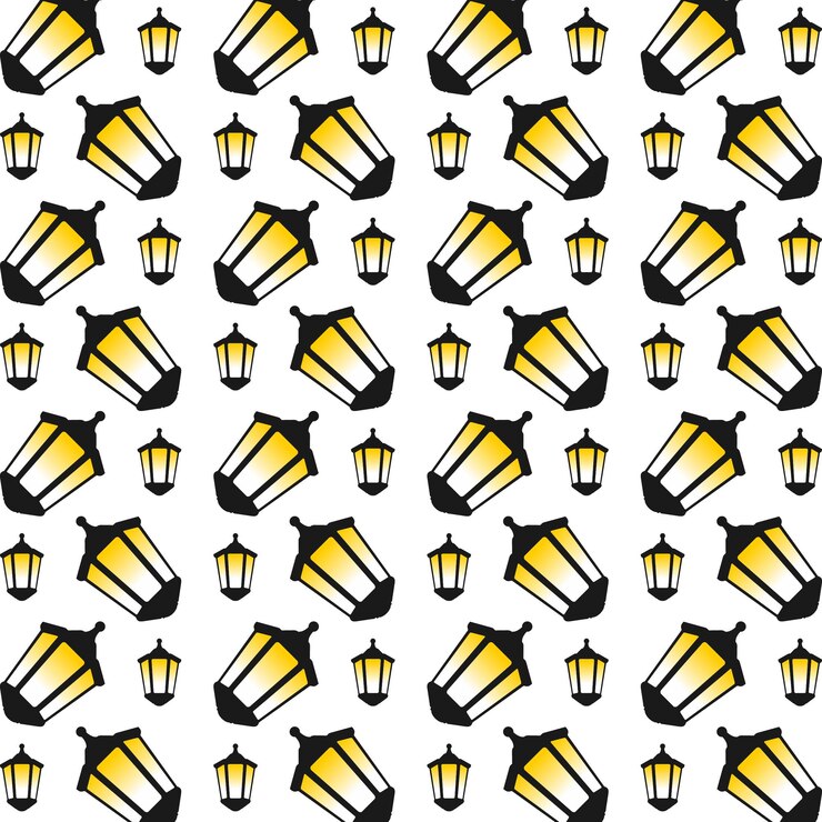 Vector linterna llamativa de moda multicolor patrón repetitivo ilustración vectorial diseño de fondo