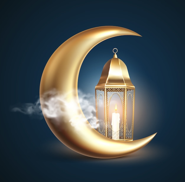 Linterna y luna de Ramadán