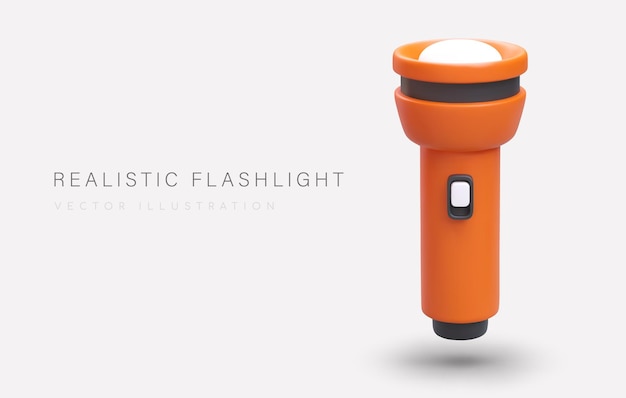 Linterna naranja realista con botón Dispositivo de iluminación portátil