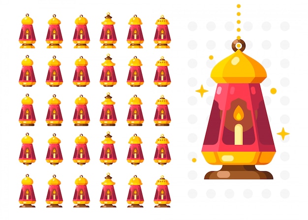 Linterna De Ramadan Aislada. Lámpara de decoración de estilo árabe