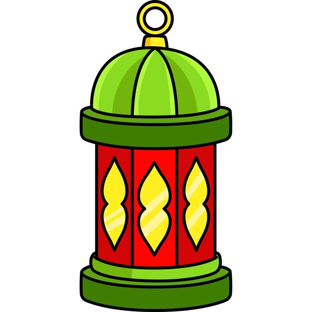Linterna de Ramadán de dibujos animados de colores prediseñada