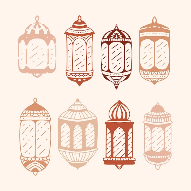 linterna de ramadán ornamento islámico dibujado a mano