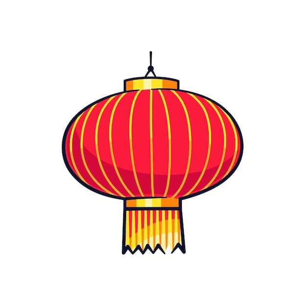 Linterna roja ilustrada para el diseño de vectores de celebración del año nuevo chino
