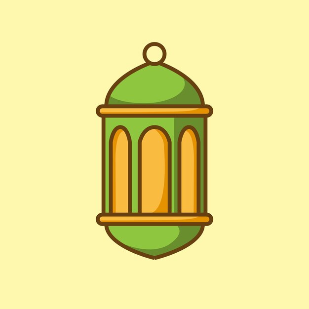 Linterna simple icono ornamento islámico vector gráfico