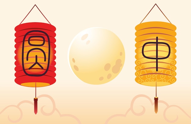 Linternas chinas luna