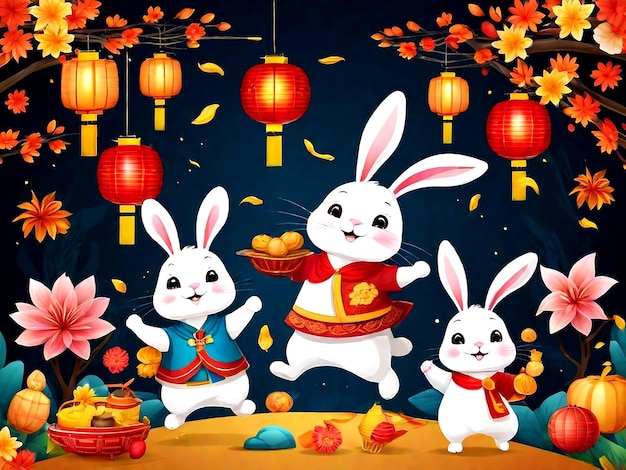 Las linternas del festival chino y el otoño AI_Generated