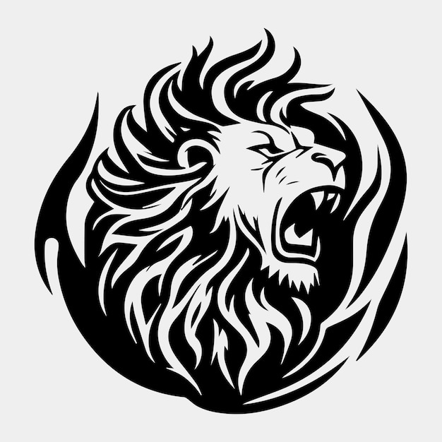 Vector lion flame fire logo sport esport mascot design vector