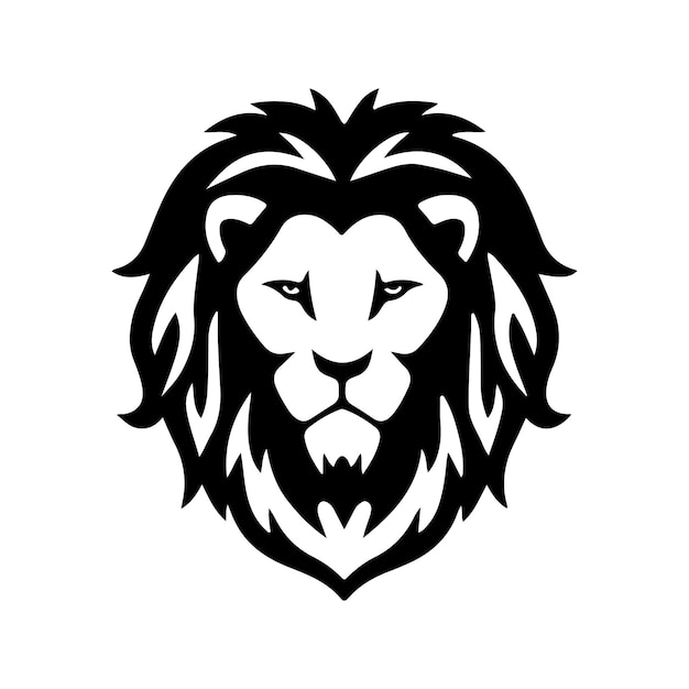 Lion Head Silhouette for Logo or Mascot Design