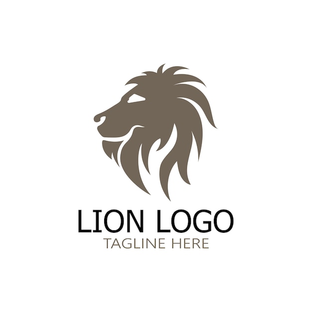 Lion king logo vector ilustración designgold león rey cabeza signo concepto aislado fondo negro