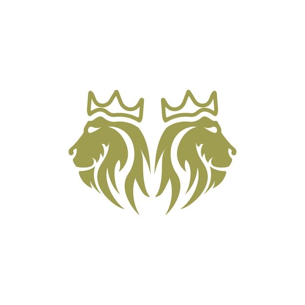 Lion King logo vector ilustración designgold león rey cabeza signo concepto aislado fondo negro