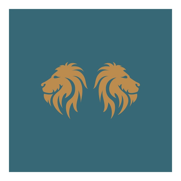 Lion King logo vector ilustración designgold león rey cabeza signo concepto aislado fondo negro