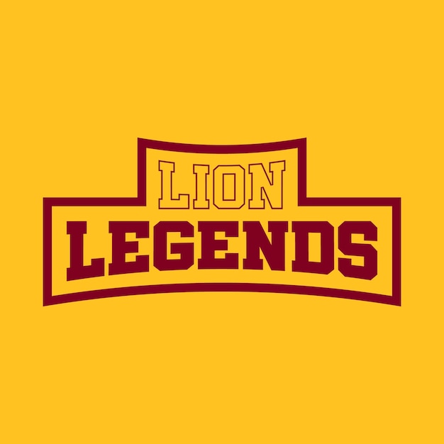 Lion legends sports and esports diseño de logotipo de texto efecto de texto vector premium editable