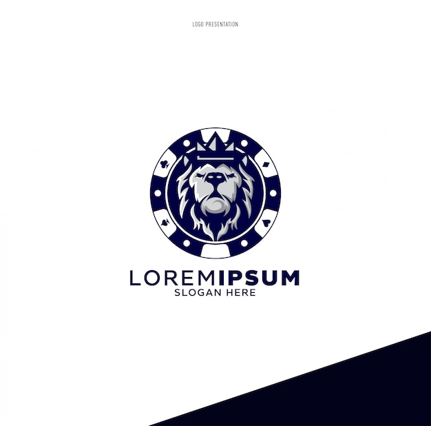 Lion poker logo sport