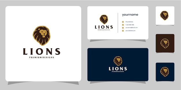 Lions luxury logo diseños vector premium