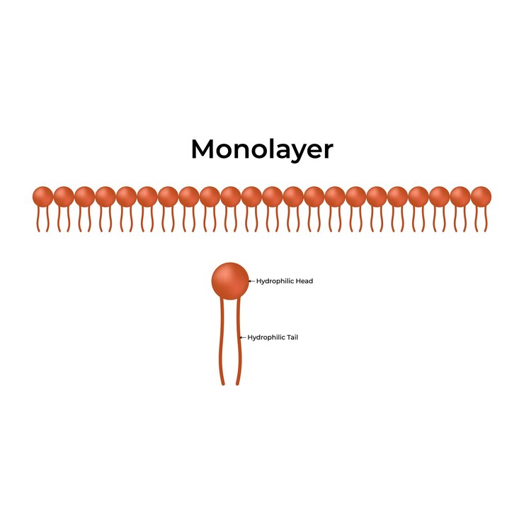 Vector liposoma micella estructura monocapa y bicapa fosfolípido con cabeza hidrófila e hidrofóbica