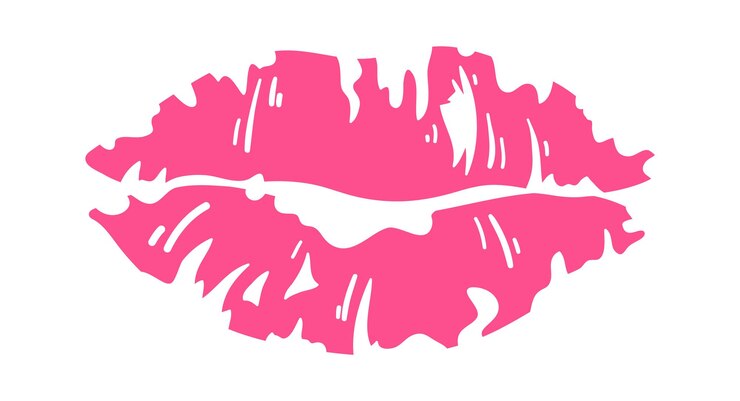 Vector lipstick y besos impresos