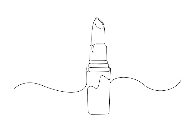 Lipstick de dibujo continuo de una línea