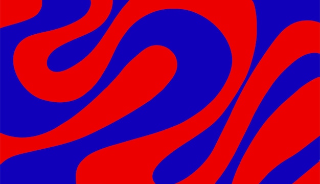 Vector líquido abstracto sobre fondo de color rojo y azul