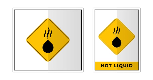 Líquido caliente Signo Etiqueta Símbolo Icono Vector Ilustración