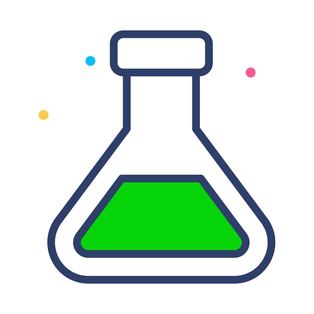 Líquido dentro del frasco que muestra el concepto de experimento de laboratorio